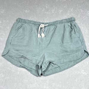 UPWEST Shorts Womens Size Large Green Drawstring Shorts Pockets Inseam 3 in